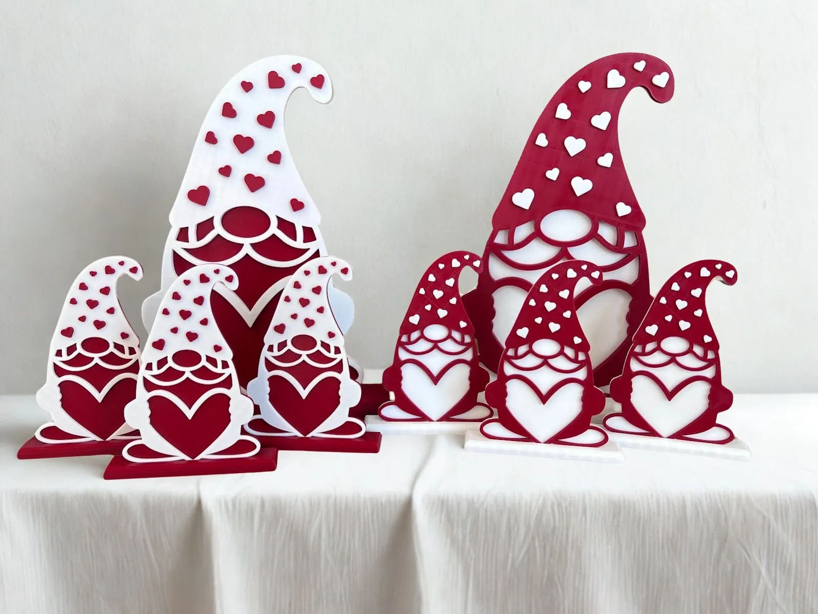 3D printed valentines gnomes